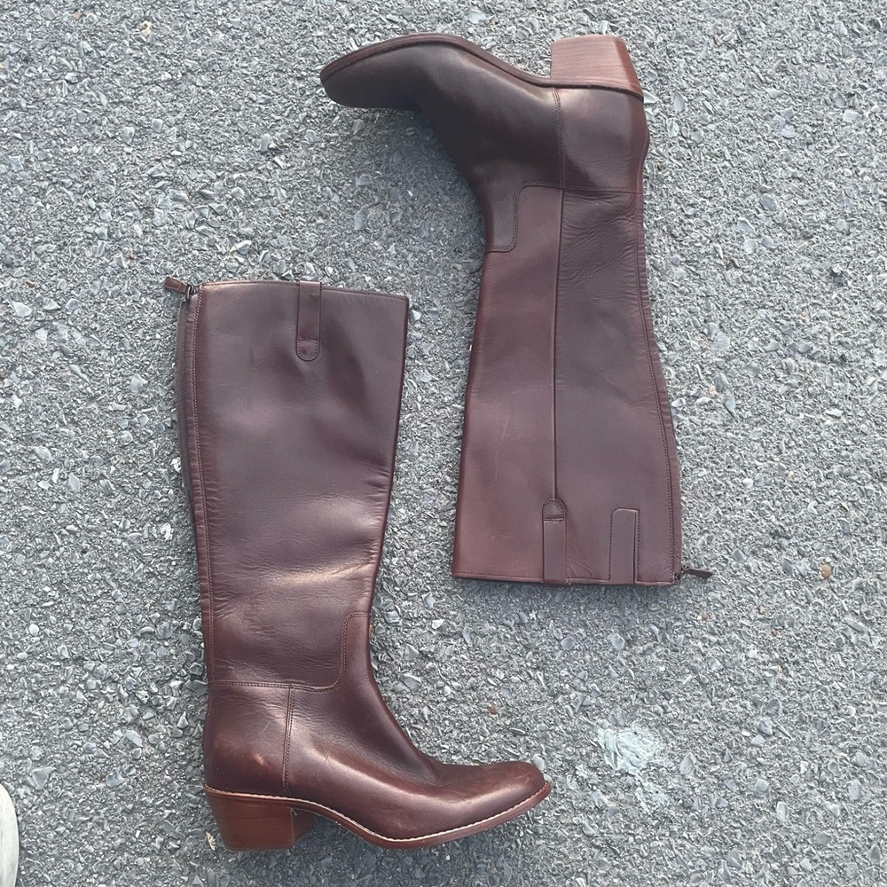 Cole Haan Dark Brown Leather Heeled Boots